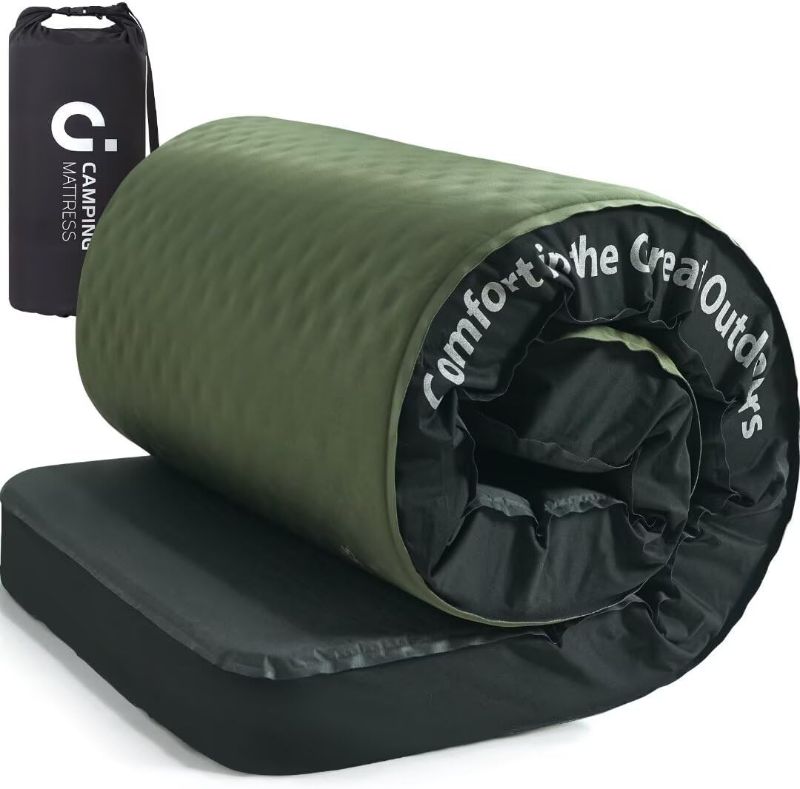 Photo 1 of Cymula Camping Mattress 4 Ultra-Thick Self Inflating Sleeping Pad with Pump Sack with Memory Foam Sleeping Mat for Camping Cot 4-Season,Travel,Car,Tent,Home(75"x30"x4" cot)
