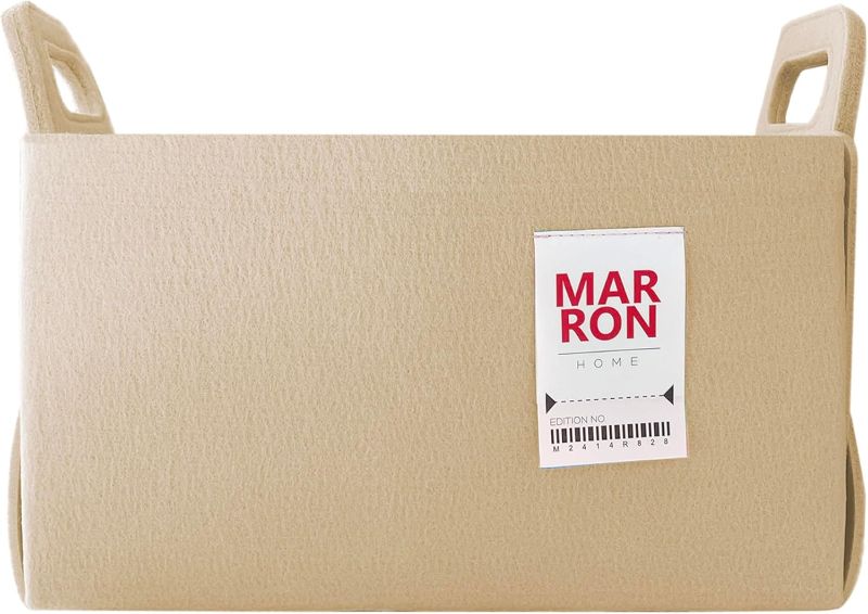 Photo 1 of 16-Color Collapsible Felt Storage Bin – Durable & Stylish Organizer for Home, Office, Closet, or Toys Basket, BEIGE, M