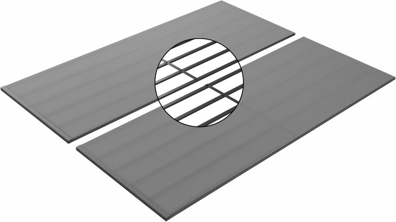 Photo 1 of KING- King Size Metal Bed Slat Compact Fabric Covered Vertical Mattress Support Bunkie Board,Box Spring Replacement,Grey