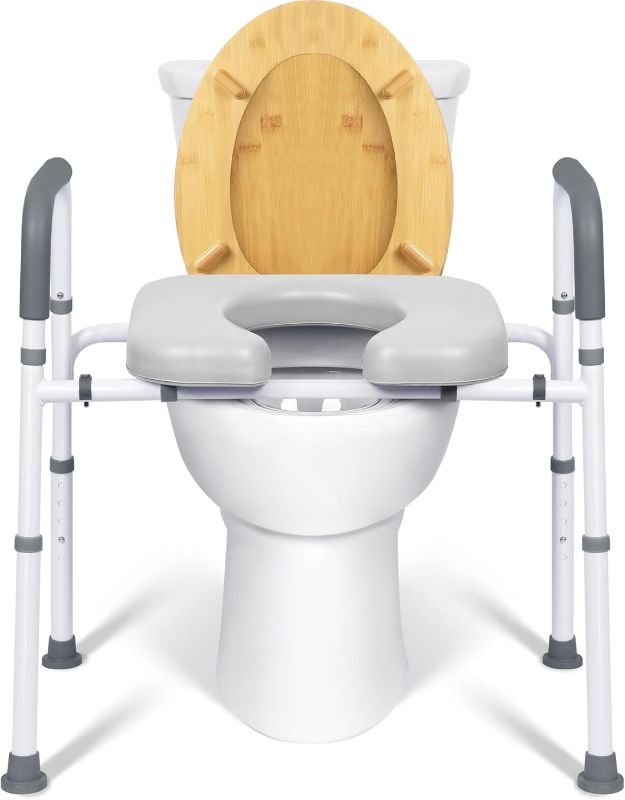 Photo 1 of Raised Toilet Seat with Handles, Height Adjustable Elevated Toilet Seat Riser, 400 lbs Toilet Seat Riser for Seniors, Disabled and Pregnant, Fit Any Toilet
