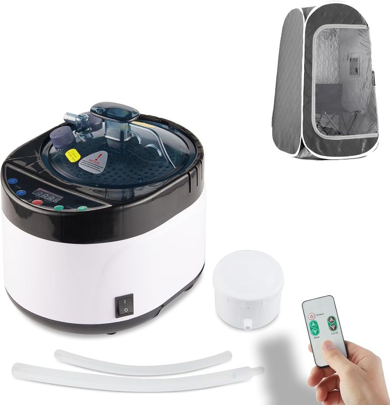 Photo 1 of Portable Sauna Steamers, Remote Control 4L 1500W Steamer Pot, 90 Minute Timer with Chair, Sauna Tent for Home Spa Relaxation,Steam Generator Sauna Box for Indoor Sauna
