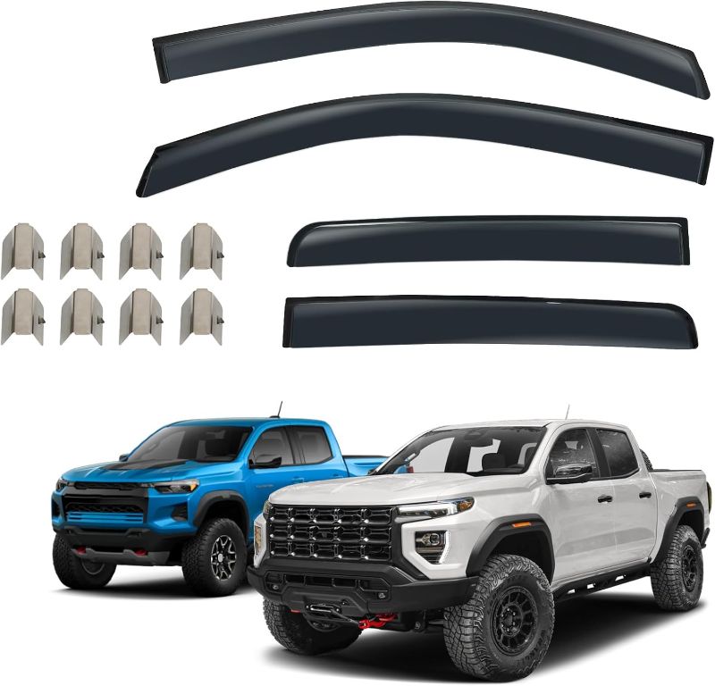Photo 1 of in-Channel Rain Guards Compatible with 2023 2024 Chevy Colorado and GMC Canyon Window Visors Side Window Deflectors