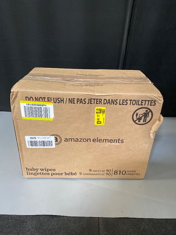 Photo 1 of Amazon Elements Baby Wipes, Unscented, 810 Count, Flip-Top Packs