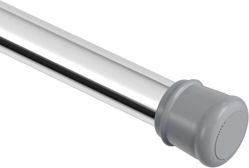 Photo 1 of Shower Curtain Rod 56-104 Inch, 1"Diameter Spring Long Adjustable Tension Curtain Rods for Bathroom Windows Closet No Drilling No Rust, Silver