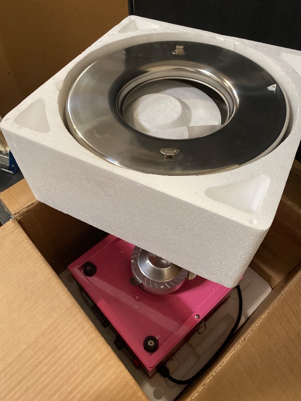 Photo 1 of Cotton Candy Machine Commercial, 1000W Electric Cotton Candy Maker Machine, Candy Floss Machine with Stainless Steel Bowl and Sugar Scoop for Kids Birthday, Family Party Pink
