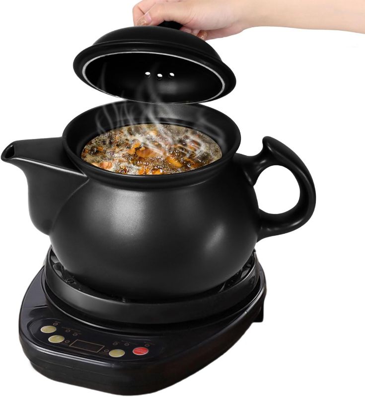 Photo 1 of Electric Chinese Medicine Cooking Pot, 4.2qt Multifunctional Cooker Home Ceramic Pot for Herbal Tea, Soup, Stew, Porridge, Electric Herbal Cooking Pot