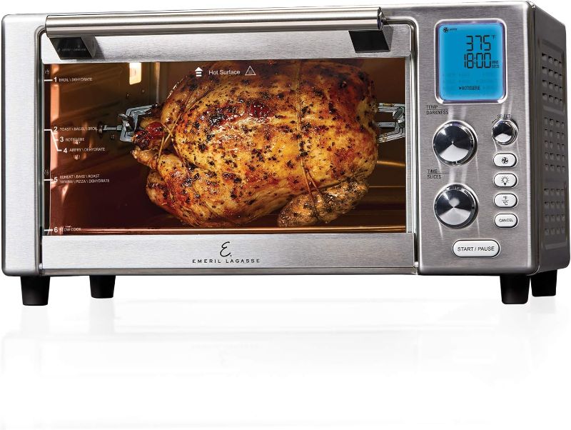 Photo 1 of Emeril Everyday 360 Deluxe Air Fryer Oven, 15.1” x 19.3” x 10.4” with Accessory Pack, Silver