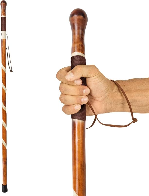 Photo 1 of Vive Wooden Walking Stick - Willow Cane for Seniors Hiking & Balance - Heavy Duty Carved Twisted Wood Sticks for Men & Women - Stylish Support Pole for Outdoor Trekking & Weight Bearing
