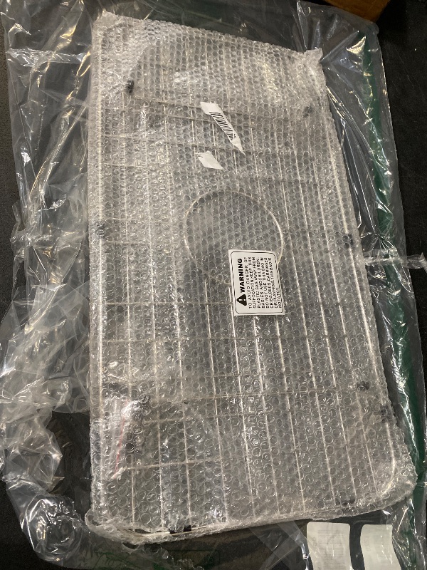 Photo 1 of 29.2 in. x 14.2 in. Centre Drain Kitchen Sink Bottom Grid with Supersoft Silicone Feet in 304 Grade Stainless Steel
