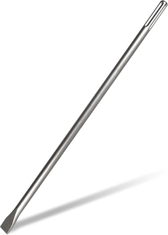 Photo 1 of SDS Max Chisel 24 Inch, 1 Inch Wide SDS Tile Removal Chisel Tool for SDS Max Hammer Drill, SDS Max Flat Chisel Bits for Removing Ceramic Tile Ceiling Wall Concrete Brick Thinset Mortar Granite

