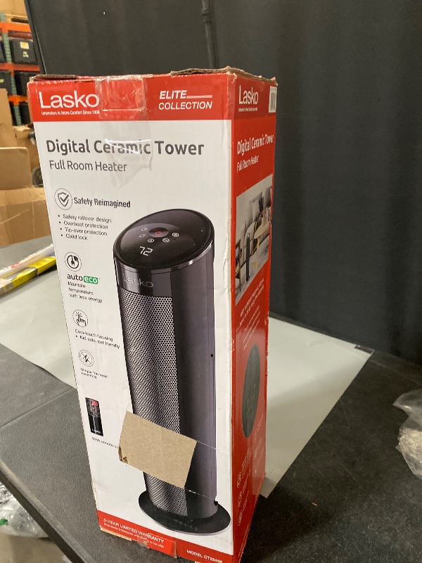 Photo 1 of Lasko - 22" Electric Ceramic Tower Heater with Timer and Powerful 1500W: Smart Heat for Your Home.

