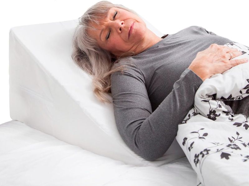 Photo 1 of FOAM REPLACEMENT** DMI Bed Wedge Pillow and Triangle Wedge with Elevated Incline for Neck Pain, Headaches, Shoulders, Back Pain, Foot Support, Knee Pain or Restless Leg Syndrome, 24x24x12 inches, White (Pack of 1)