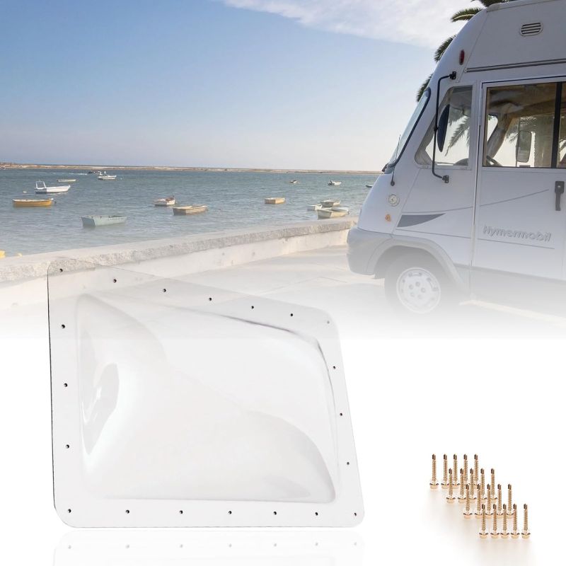 Photo 1 of RV Skylight Replacement 18" x 26" -Universal Outer Dome Fits All Standard 14"x22" Openings, RV Shower Skylight for Camper Trailer Fifth Wheel Motorhome Truck (CLEAR)
