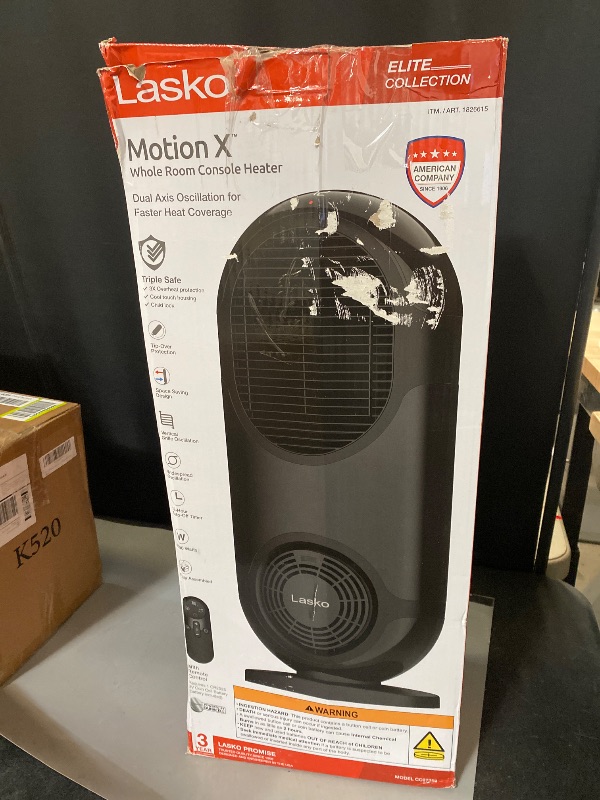 Photo 1 of LASKO CC27350 27" MOTION X CONSOLE SPACE HEATER WITH REMOTE CONTROL, BLACK
