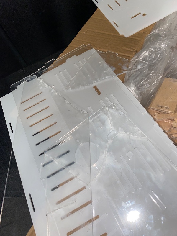 Photo 1 of FOR PARTS ONLY** Acrylic Hamster Cage,Wooden Small Animal Cage with Accessories & Toys,2-Layer Small Pet House for Dwarf Hamsters,Mice,Gerbils(White,14"*11"*10")
