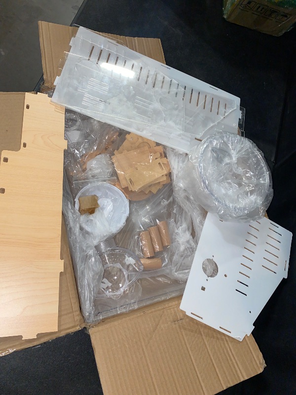 Photo 1 of FOR PARTS ONLY** Acrylic Hamster Cage,Wooden Small Animal Cage with Accessories & Toys,2-Layer Small Pet House for Dwarf Hamsters,Mice,Gerbils(White,14"*11"*10")
