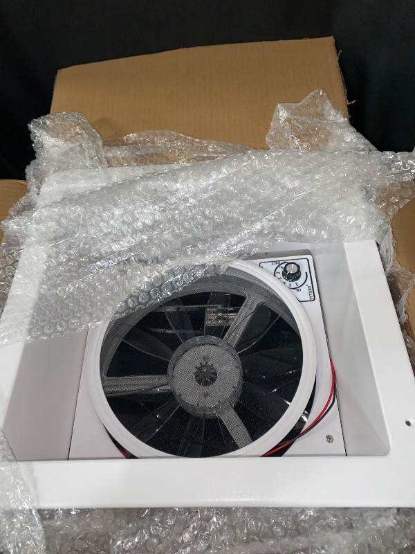Photo 1 of 12V Roof Vent Fan, 14 x 14 Inch Manual RV Fan, 3 Speeds, Reversible Ventilator, Manual Lift.
