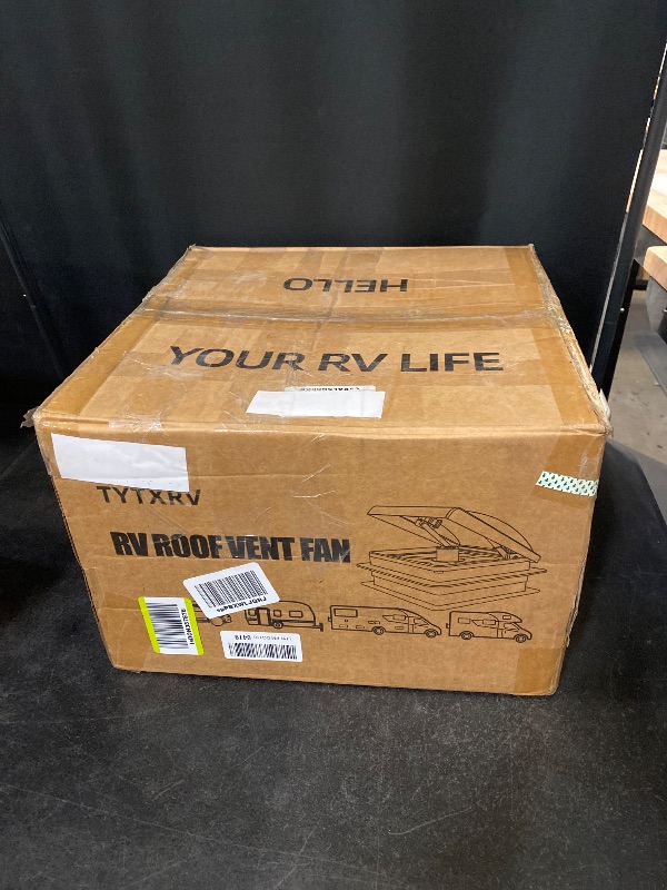 Photo 1 of 12V Roof Vent Fan, 14 x 14 Inch Manual RV Fan, 3 Speeds, Reversible Ventilator, Manual Lift.
