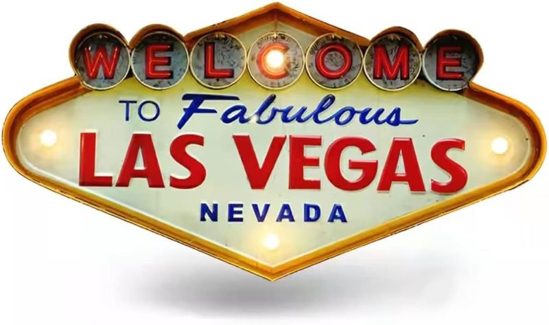 Photo 1 of Bar LED Decorative Metal Wall Light Sign (LAS VEGAS)
