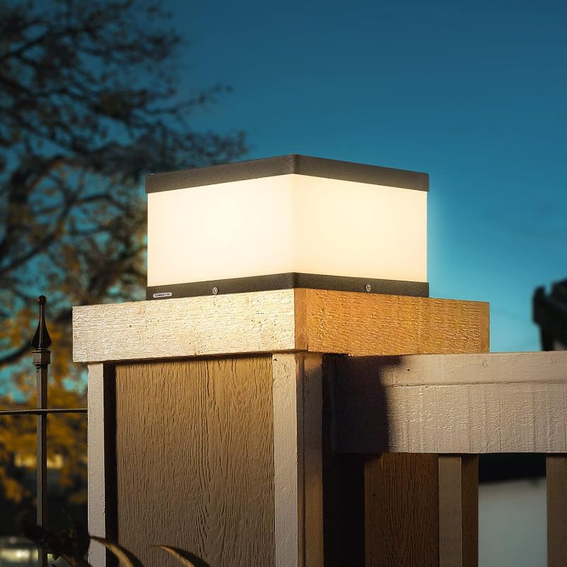 Photo 1 of Outdoor Solar Post Cap Light, Modern Warm Luxury LED Light with Waterproof IP54 Standards for Fence Deck Garden or Patio Posts