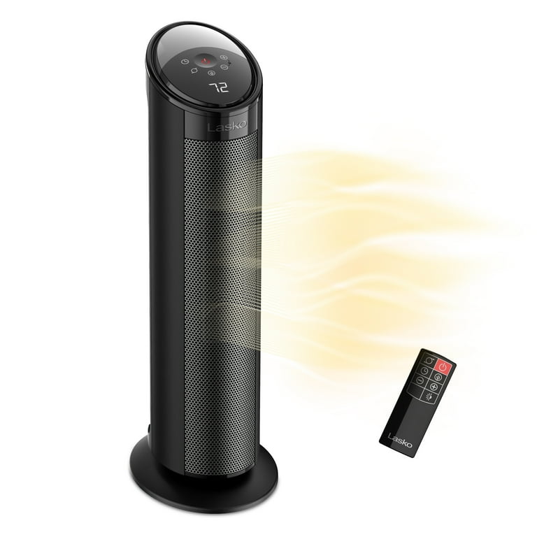 Photo 1 of LASKO 22" CERAMIC TOWER SPACE HEATER WITH TIMER AND REMOTE, CT22495, BLACK