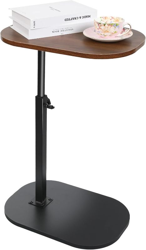 Photo 1 of CypherX C Table End Table, Wood Sofa Table Adjustable Height, C Shaped End Table for Couch, Couch Tables That Slide Under, Small Couch Table for Living Room, Side Table for Bedroom, Bedside
