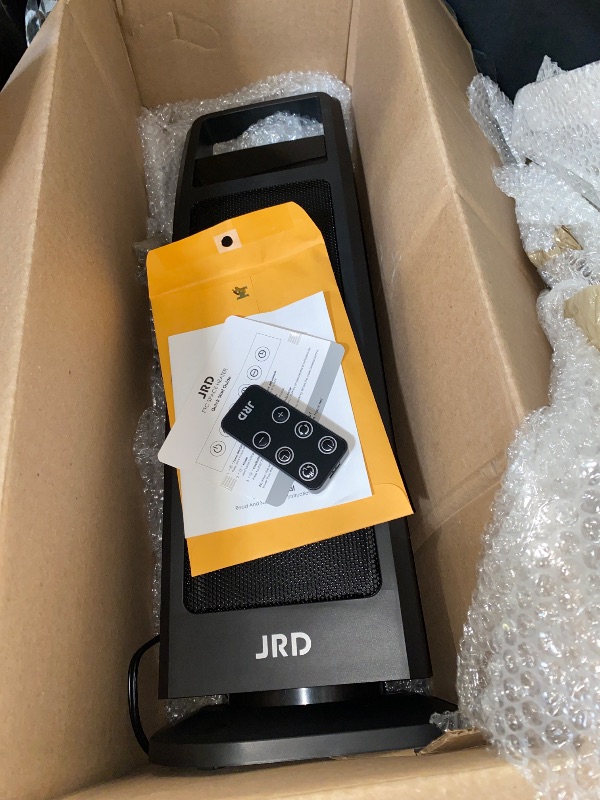 Photo 1 of JRD Space Heater Indoor with Thermostat, 24 inch Portable Heater with 75°Oscillation, 1500W PTC Ceramic Heater with remote, 3 Modes, 8h Timer, Safety Electric Heaters for Bedroom Home Office
