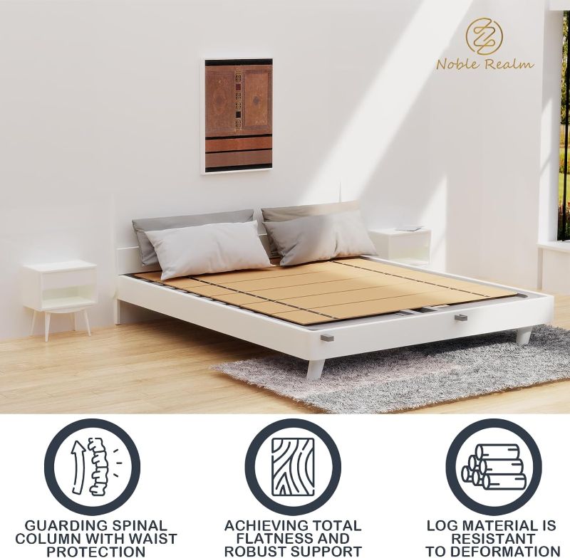 Photo 1 of NobleRealm® Foldable Box Spring Full | Full Size Bunkie Board & Bed Support Slats | Bed Board for Mattress Support | Easy Setup, Noise Minimizing, Moisture Resistant (48 x 60 Full Size)
