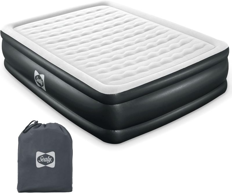 Photo 1 of Sealy Tritech 20" Inflatable Air Mattress Bed with Built-in Pump, Storage Bag, and Repair Patch, for Indoor and Outdoor Use, Queen