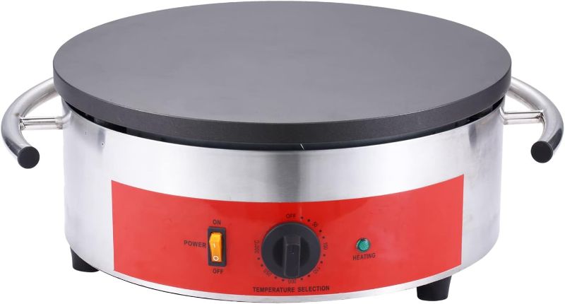 Photo 1 of Commercial Crepe Maker 16 Inch Crepe Griddle Large Pancake Maker Machine W/Wooden Spreader And Spatula
