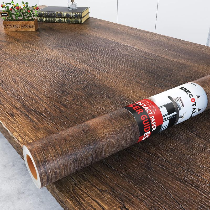 Photo 1 of Decotalk 30"x200" Wood Grain Contact Paper for Cabinets Wood Contact Paper Peel and Stick Wood Wallpaper Removable Vinyl Wrap Faux Wood Wallpaper Self Adhesive Wood Contact Paper Matte Wood Decorative
