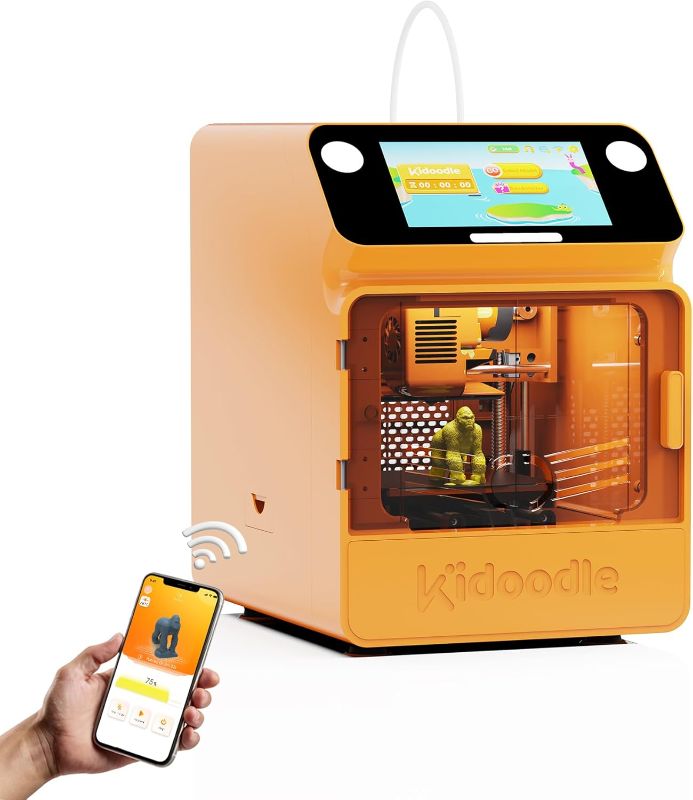 Photo 1 of Kidoodle Mini 3D Printer for Kids & Beginners, 600mm/s High Speed Printing, Auto-Leveling/Child-Safe Design/5" Touch Screen, Pre-Assembled with Wi-Fi/App Control, Easy Setup for Home/School
