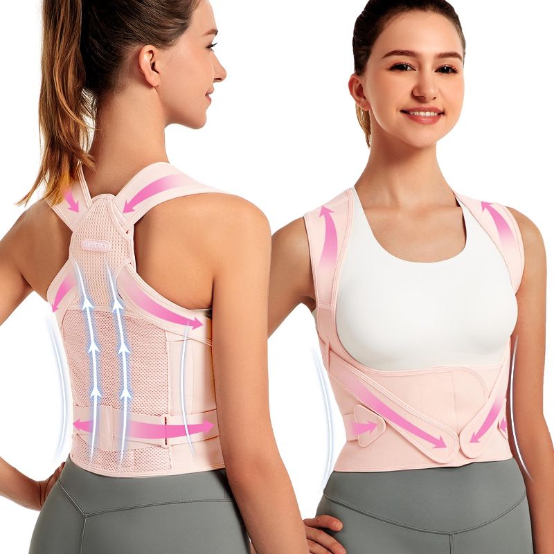 Photo 1 of LARGE Posture Corrector for Women for Support: Back Brace for Full Back Support - Adjustable Shoulder Straightener for Women and Men (Large)
