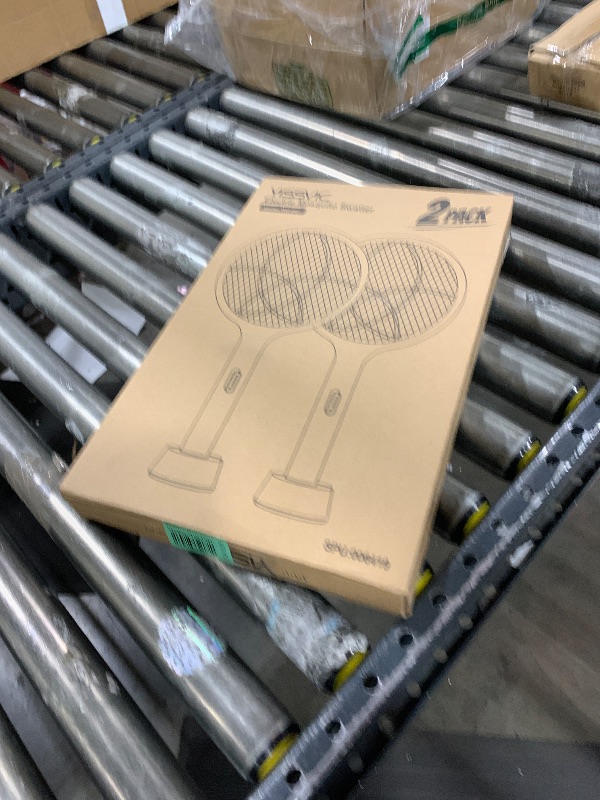 Photo 1 of YISSVIC Electric Fly Swatter 4000V Bug Zapper Racket Dual Modes Mosquito Killer with Purple Mosquito Light Rechargeable for Indoor Home Office Backyard Patio Camping (Black)