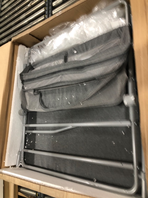 Photo 1 of Sweeby Portable Baby Changing Table, 4 Position Height Adjustable with Lockable Wheels, 2 Storage Basket for Essentials, Waterproof Diaper Changing Tables Station Pad Topper,Dark Grey