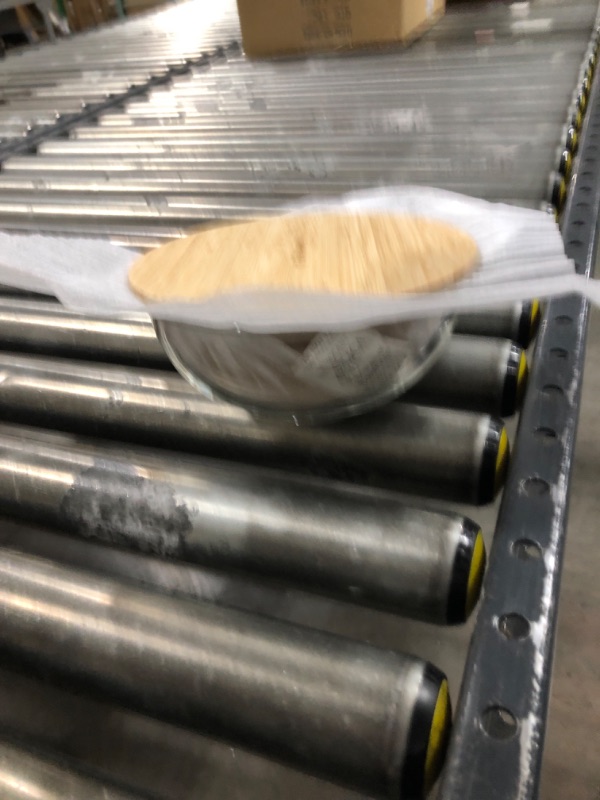 Photo 1 of dokaworld Glass Mixing Bowls - Nesting Bowls - Cute Collapsible Glass Bowls with Lids Food Storage - 5 Stackable Microwave Safe Glass Containers - Salad Bamboo Mixing Bowls - Baking Bowls for Kitchen