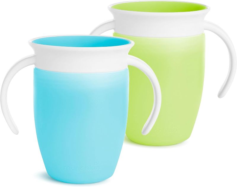 Photo 1 of Munchkin Miracle 360 Trainer Cup, 7 Ounce, 2 Pack, Blue/Green