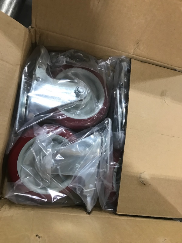 Photo 1 of 5 Inch Casters Set of 4 Heavy Duty - Caster Wheels, CLOATFET Locking Casters, Swivel Casters with Brake (Top Plate), Double Ball Bearing Non Marking Castor Wheels for Cart Furniture Workbench