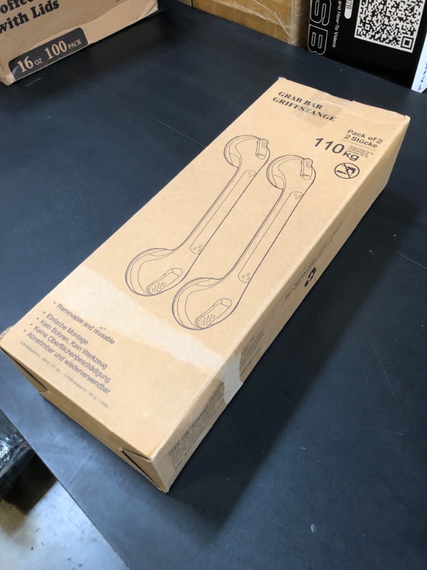 Photo 1 of TAILI Shower Grab Bar 2 Pack 16 Inch Suction Grab Bars for Bathtubs & Showers, Heavy Duty Shower Handle Removable Shower Handrails for Elderly and Seniors, No Drilling Waterproof, Silver