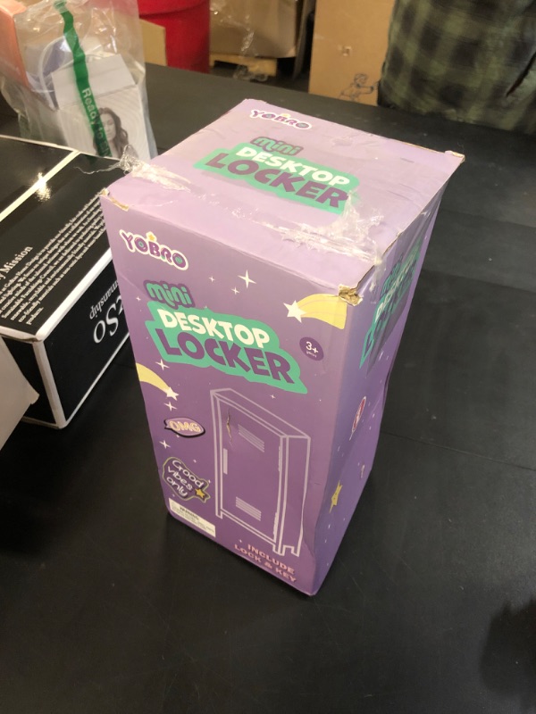 Photo 1 of YOBRO Mini Iron Lockers, Functional Safe Box Locker with Lock and Magnets, Miniature Storage Locker for Desk Bedroom Home Office School, Metal Little Locker Gift for Kids, Black