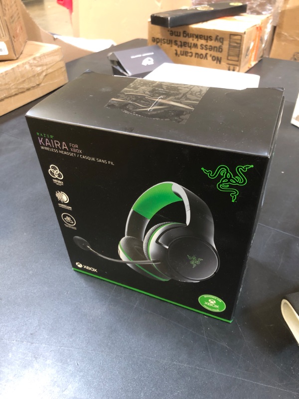 Photo 2 of Razer Kaira Wireless Gaming Headset for Xbox Series X|S, Xbox One: Triforce Titanium 50mm Drivers - Cardioid Mic - Breathable Memory Foam Ear Cushions - EQ Pairing Button - Windows Sonic - Black