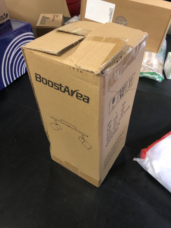 Photo 1 of BoostArea LED 2 Light Track Lighting Kit,2 Way Modern Ceiling Spot Lighting,Flexibly Rotatable Light Head for Kitchen, Living Room, Bedroom, White,GU10 Bulb Not Included