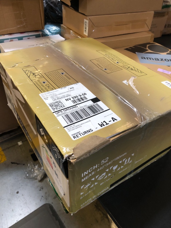 Photo 1 of JSAITEE Ceiling Fans with Lights, 52 Inch Low Profile Ceiling Fan with Light and Remote Control, Flush Mount, DC Reversible Motor, Noiseless, White 6 Speeds Ceiling Fan for Bedroom