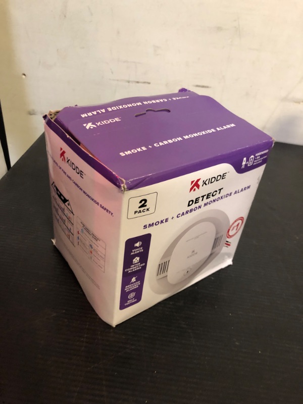Photo 1 of Kidde Hardwired Smoke & Carbon Monoxide Detector, AA Battery Backup, Voice Alerts, Interconnectable, LED Warning Light Indicators, 2 Pack