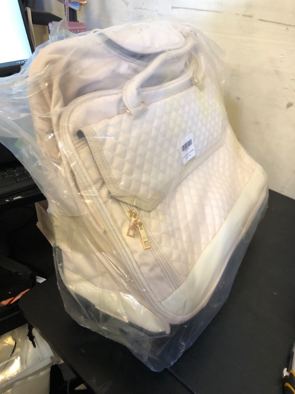 Photo 1 of Arcoyard Rolling Laptop Bag, Briefcase for Women and Men with 4 Spinner Wheels and Handle, Roller Computer Bag for Work Travel Carry On, TSA Friendly Design, Beige