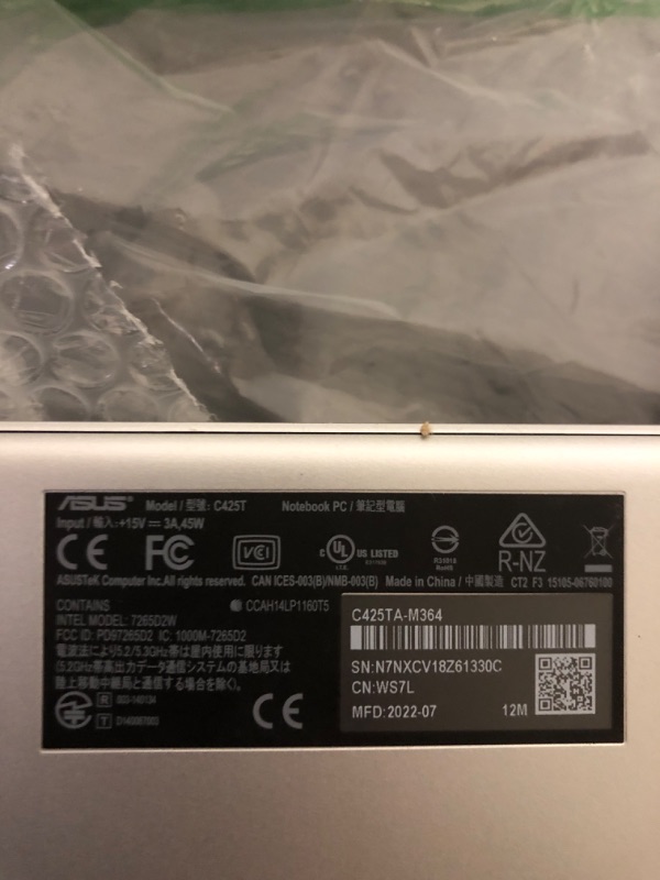 Photo 1 of ASUS 14" FHD Chromebook Laptop, Intel M3-8100Y Processor, 8GB RAM, 224GB Storage ( 64GB SSD+128GB Docking Station+32GB MicroSD Card), Intel HD Graphics, Backlit Keyboard, HD Webcam, Chrome OS, Silver