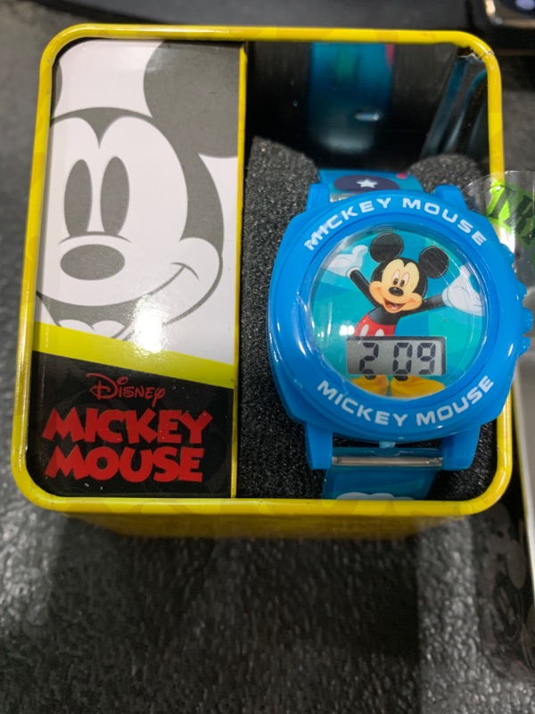 Photo 2 of Accutime Disney Mickey Mouse Toddler Boy Baby Blue Digital LCD Quartz Watch for Boys, Girls, Kids, Toddlers of All Ages with Blue Bezel and Multicolor Graphic Strap (Model: MK1328)