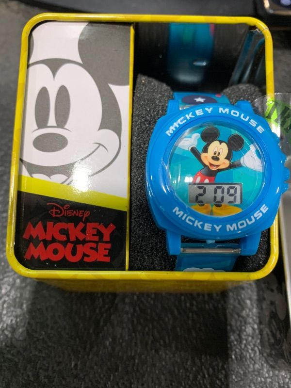 Photo 1 of Accutime Disney Mickey Mouse Toddler Boy Baby Blue Digital LCD Quartz Watch for Boys, Girls, Kids, Toddlers of All Ages with Blue Bezel and Multicolor Graphic Strap (Model: MK1328)