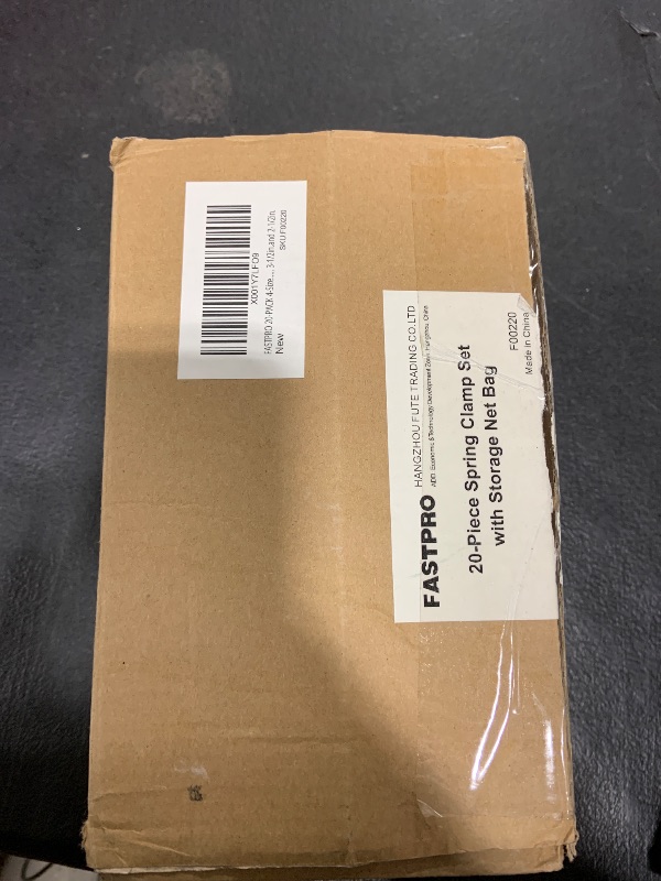 Photo 1 of FASTPRO 20-PACK 4-Size Nylon Plastic Spring Clamps with String Bag Organizer, Included 6-1/2in., 4-1/2in., 3-1/2in.and 2-1/2in.