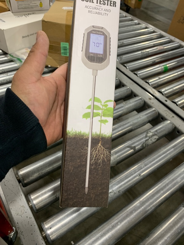 Photo 1 of 4-in-1 Soil Moisture Meter Digital Plant Temperature/Soil Moisture/PH Meter/Sunlight Intensity Backlight LCD Display Soil Test Meter for Gardening, Farming and Outdoor Plants